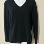 L.L.Bean  Black 100% Cashmere V-Neck Sweater Women's Size Medium Photo 0