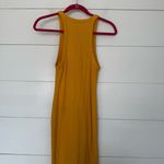 ZARA Women’s Large Butter Yellow Ribbed Racerback Midi Dress Summer Photo 3