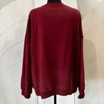 Textured Panel Deep Red Sweatshirt Crew Neck Long Sleeve Cozy Pullover Size XL Photo 5