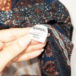 Gypsy 05 New Global Village Paisley Bohemian Blouse Size Medium Photo 4