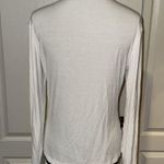 WHITE RIBBED LETTUCE TRIM MOCK NECK LONG SLEEVE Size M Photo 3