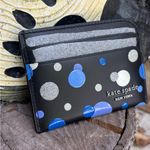 Kate Spade Authentic  leather Card Holder with Blue and Silver glitter Dots Photo 0