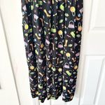 Coldwater Creek  Black Square Neck Novelty Shoes Purse 90s Tie Back Midi Dress LP Photo 2