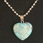 New Handcrafted 2 Yellow Jasper, Amazonite Heart Shaped Stone Pendants and Chain Tan Photo 3