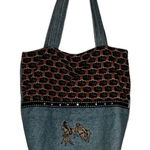 Vintage Denim Embroidered Bag‎ Blue Photo 0