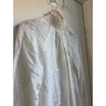 Reformation Womens White Smocked Turtle Neck Long Sleeve Blouse Photo 3