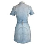 Alice + Olivia  Jeans Blue Denim Mini Dress Size 2 Zipper‎ Front Pockets Belted Photo 6