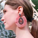 Amrita Singh Caviar stoned earrings with fanned out fringe Photo 0