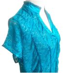 Lane Bryant Lace & Satin Trim Short Sleeve Button Down Blouse Y2K 18/20 Photo 3