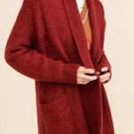 Pilcro Anthropologie  Soft Fluffy Oversized Cardigan Sweater in Wine Women Size S Photo 0