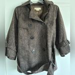 Michael Kors  Brown Snakeskin Print Double-Breasted Trench Coat Photo 2