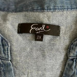 Women’s Earl jeans denim style top 2X Blue Photo 3