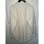 Joan Rivers  Textured Seersucker Button Up Shirt Womens XL White Long Sleeve Photo 4