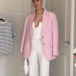 ZARA WOMAN SS23 PINK STRAIGHT CUT BLAZER XL Photo 2