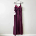 Birdy Grey  Gwennie Bridesmaid Dress in Chiffon Cabernet Size Large NWT Photo 8