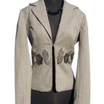 Cache  Luxe Elaborate Embellished Lined Pant New Brown Oatmeal Metallic $228 NWT Photo 5