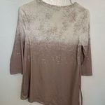 H by Halston H Halston Asymmetric Tunic Top White Tan Dots XS Photo 3