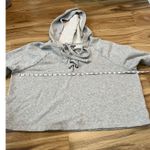 Aerie Gray Lace Up Hoodie Sweatshirt relax fit Size XL Photo 3