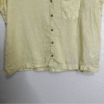 Rachel Zoe  100% Linen Yellow Button Down Shirt, Sz Large Photo 3