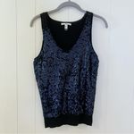 Mango MNG Navy And Black Sequin Tank S Photo 0