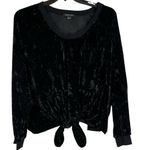 Hers & Mine  Black Velvet Tie Bottom Sweatshirt Large Photo 0