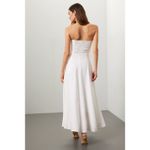 FAVORITE DAUGHTER White Cotton Strapless Favorite Linen Midi Dress Size 8 Photo 10