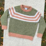 FRNCH Paris Green & Orange Stripe Wool Sweater Photo 1