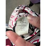 kitten bow blouse abstract leaves red black 1980s Size 12 Photo 10