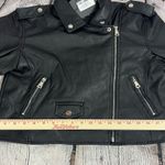 Pretty Little Thing Black Faux Leather Zip Detail Biker Jacket Size 14 (B9) Photo 8