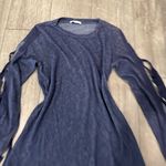 Pleione  Navy Long Sleeve Top with Bow Accents Photo 5
