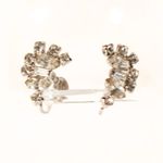 None Vintage 1960s Rhinestone Silver Tone Costume Earrings Bridal Wedding Bride Event Photo 2