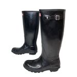 Hunter Boot WT1000RGL Glossy Black Original Tall Rubber Rain Boot sz 6 Photo 8