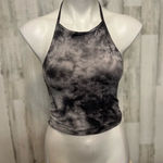 American Eagle  AEO Tie-Dye Halter Crop Top Gray Black Size Medium Photo 0