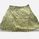 Reformation Benson Silk Mini Skirt Green & White – Size 4 Photo 4