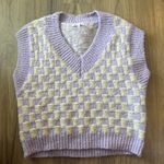 English Factory  Checkered Lavender and Cream Sweater Vest Size Medium Photo 0