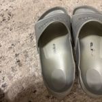 Birkenstock Gray spell out rubber slides size 38 7-7.5 Photo 3