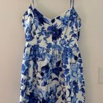 H&M  linen blend ankle length dress blue and white size M Photo 1