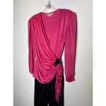 American Vintage 1970s Filigree hot pink disco jumpsuit USA made Size small - medium Photo 3