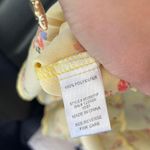 Brandy Melville Bohemian yellow floral lace up back mini dress sz s Photo 3