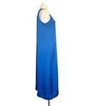 DKNY NWT  Silky Satin Maxi Dress SMALL blue Sleeveless V-Neck soft Photo 8