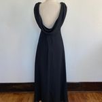 Rhapsody Vintage 90’s Solid Black Velvet Cowl Back Full Length Formal Dress Photo 2