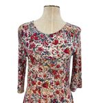 Peruvian Connection Tivoli Dress Maxi Abstract Floral Print Cream Red Small Photo 2