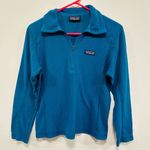 Patagonia ! Teal blue green fleece quarter zip sweater and a women’s size xsmall! Photo 0