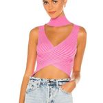 superdown Alora Pink Sleeveless Ribbed Knit Turtleneck Wrap Crop Top Size XS Photo 0