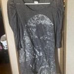 Cecico  Gray Graphic 3/4 Sleeve Relaxed Tee large Photo 0