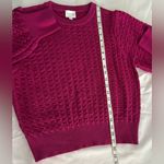 ANONYME designers Cable Knit Sweater M Pink Chunky Wool Blend Cropped Cozy Size M Photo 5