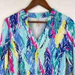 Lilly Pulitzer  V-Neck Quarter Sleeve Tunic Shirt‎ Multicolor Size S Photo 2