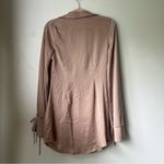 Princess Polly Liberty Beige Satin Tie Front Long Sleeve Dress 8 Photo 7