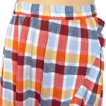 Lane Bryant  Faux-Wrap Ruffle A-Line Maxi Skirt Multicolor Plaid Linen Size 14/16 Photo 2