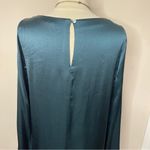 Madewell  Long Bell Sleeve Satin Shift Dress in Smoky Spruce, Medium Photo 8